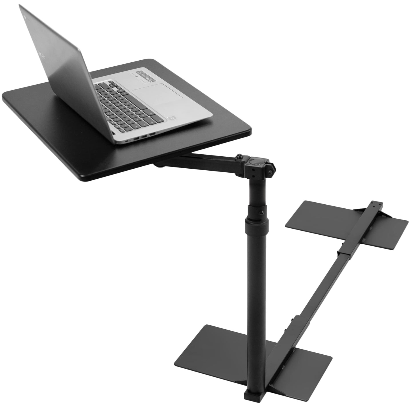 VIVO 20 inch Over Couch Swivel Table, Laptop Desk for Remote Work, Portable Recliner Workstation with Height Adjustable Swing Arm, Black, DESK-ST01C