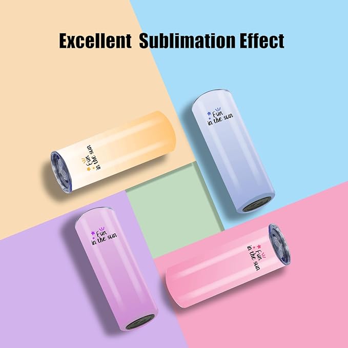 8 Pack 20oz Sublimation Tumblers Bulk, Sublimation Tumbler Blank, Skinny Straight Stainless Steel Blanks Cups with Individual Box (8, 20OZ)