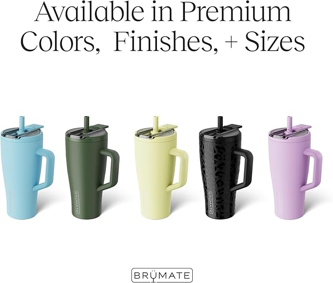 BrüMate Era Flip 30oz Tumbler with 100% Leakproof Covered Straw Lid | Hygienic Covered Straw | Insulated Stainless Steel Water Bottle with Handle | Cup Holder Friendly | BPA-Free (Rose Taupe)