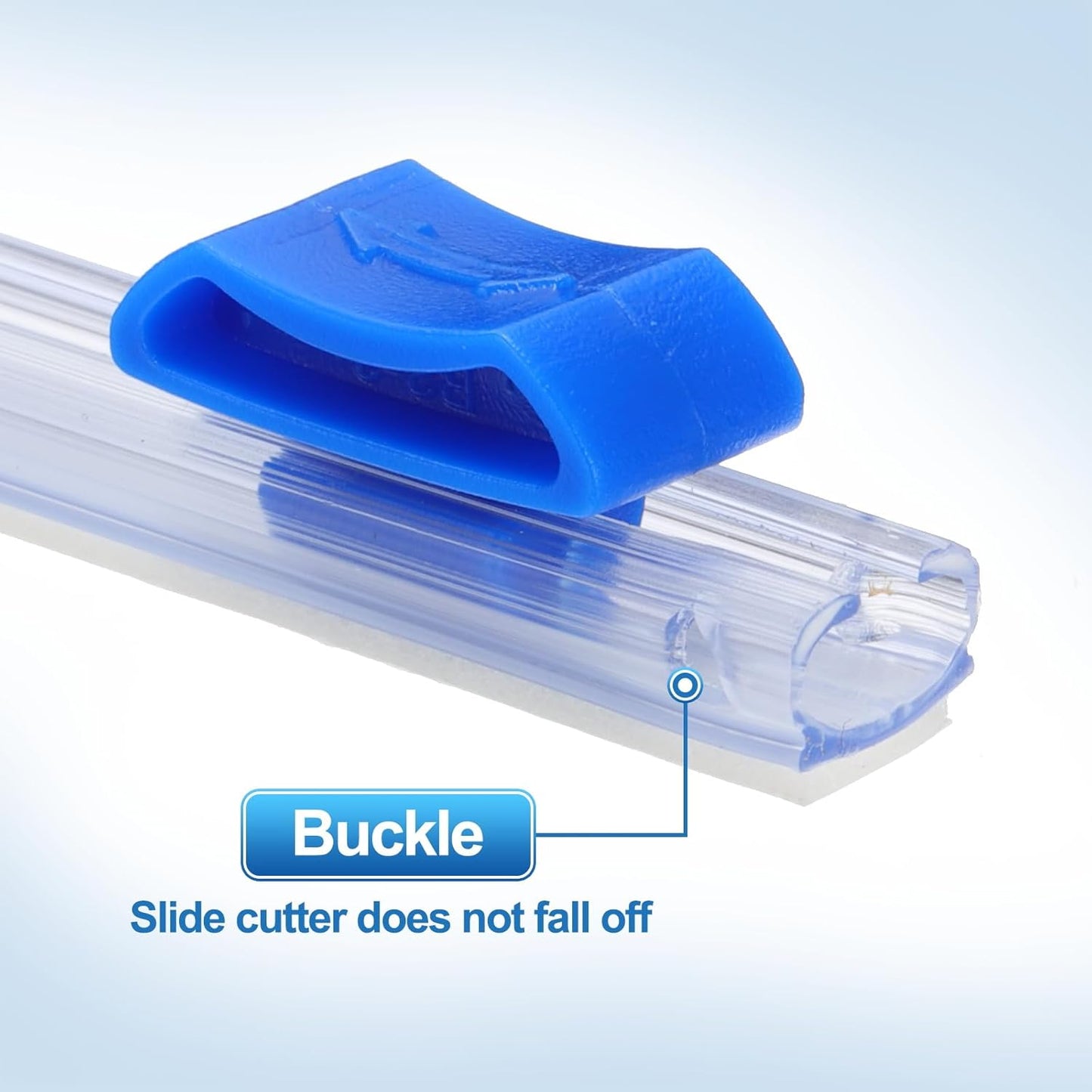PATIKIL 12pcs Plastic Wrap Cutter, 14in Plastic Wrap Slide Cutter Self Adhesive Installation Replacement for Aluminum Foil Wax Paper Parchment Paper Wrap Dispenser, Blue