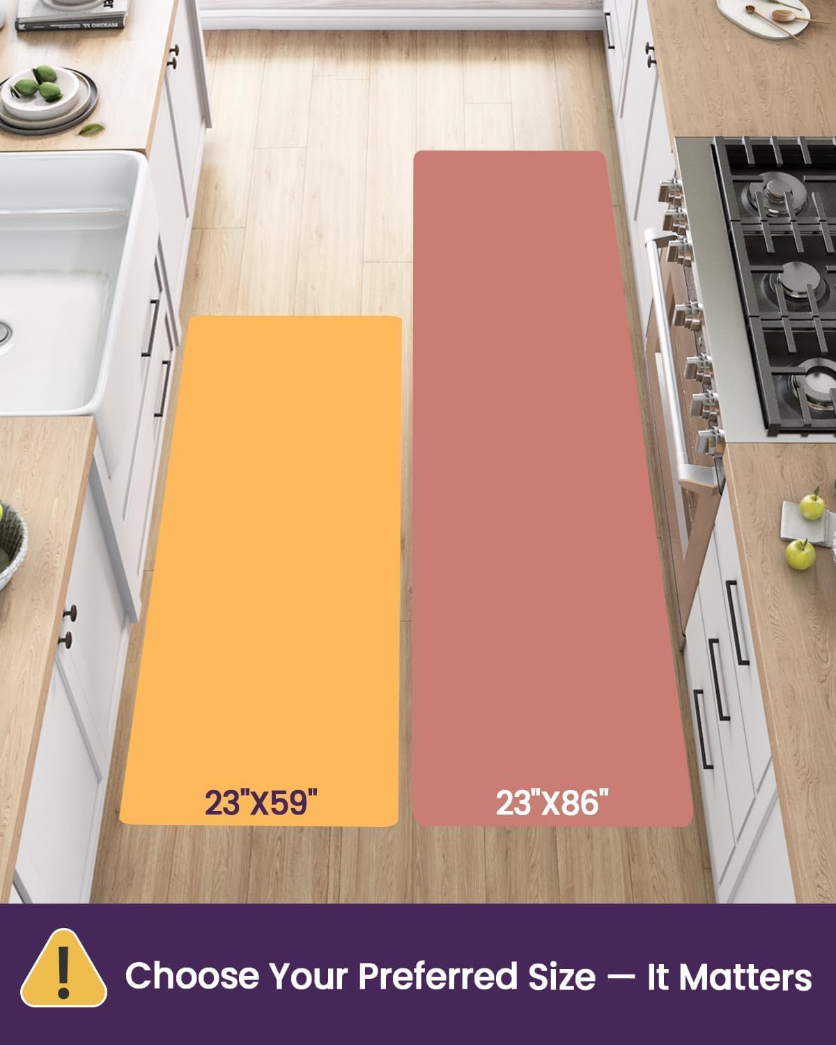 DEXI Kitchen Floor Mats Cushioned Anti Fatigue, 23x59 Large Wide Standing Comfort Runner Rug Waterproof, Marble Memory Foam Padded for Front Sink Laundry, Dark Grey
