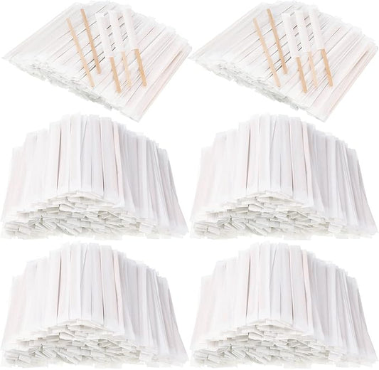 2000 Pcs Individually Wrapped Wooden Coffee Stirrers, Disposable Coffee Stir Sticks Round End Sticks Bulk Wood Stirrers for Cocktail Hot Drinks Restaurant Bar Home Office (7 Inch)