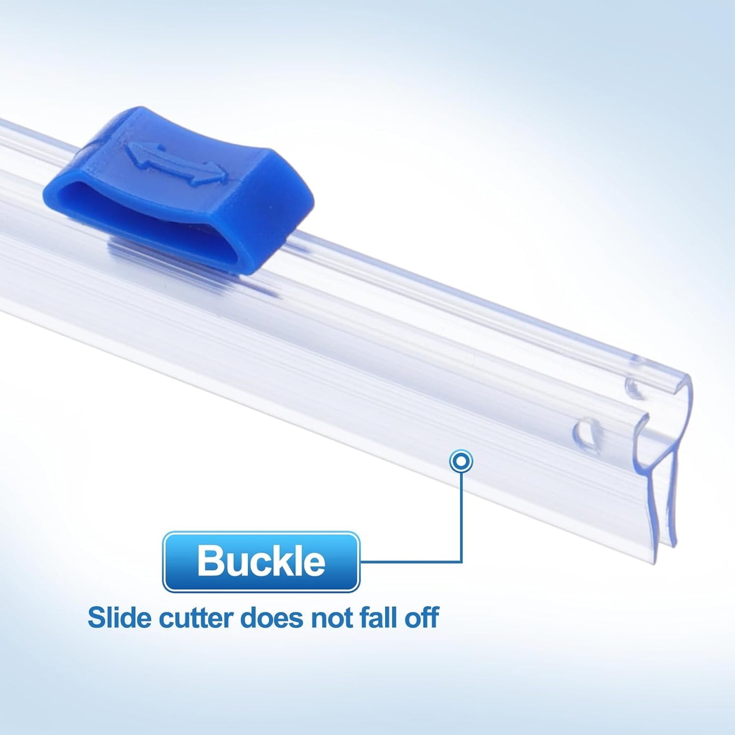 PATIKIL 8pcs Plastic Wrap Cutter, 13in Plastic Wrap Slide Cutter Snap Card Slot Installation Replacement for Aluminum Foil Wax Paper Parchment Paper Wrap Dispenser, Blue
