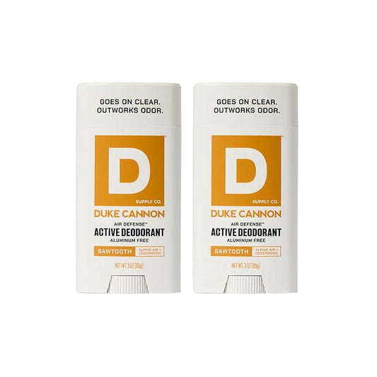 Duke Cannon Supply Co. Aluminum-Free Deodorant for Men 3 oz. Sawtooth, 2 Pack - Unique Masculine Scent, Odor Control & Soothe Skin