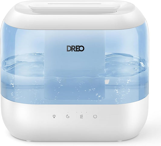 Dreo Humidifiers for Bedroom, Top Fill 4L Supersized Cool Mist Humidifier with Oil Diffuser and Nightlight, 32H Runtime, Quiet Ultrasonic Humidifiers for Home, Large Room, Baby Nursery and Plants