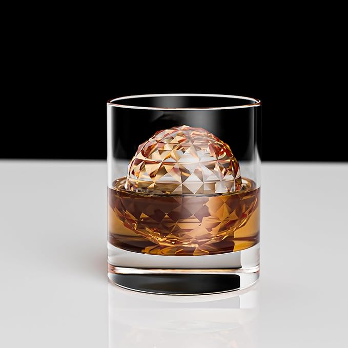 Bangp Premium Clear Ice Ball Maker with Storage Bag,4 Distinctive 2.4" Crystal Clear Ice Balls for Whiskey,Cocktails & Bourbon,Gifts for Men