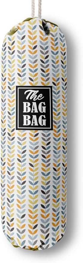E-1 Leafage Grocery Bag Holder & Organizer - Wall Mount Plastic Bags Storage Container Dispenser - Kitchen Gifts For Women, Family & Friends