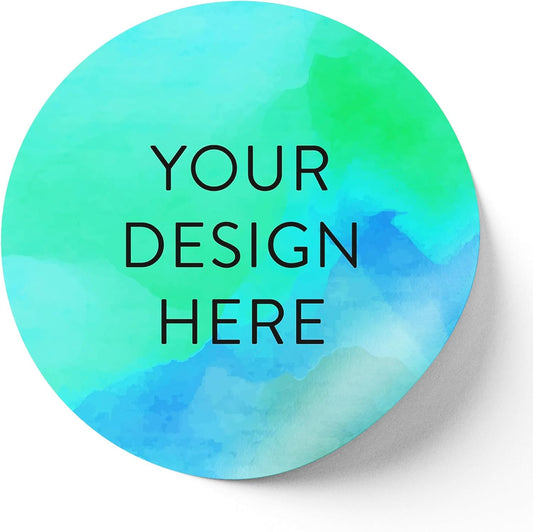 100 Custom Vinyl Stickers - Upload Your own Image, Text, Design, Logo - Personalized Logo Labels for Handmade, Packaging, Bottle, Jars, Candle, Brand Stickers (Blue Green, 2x2)