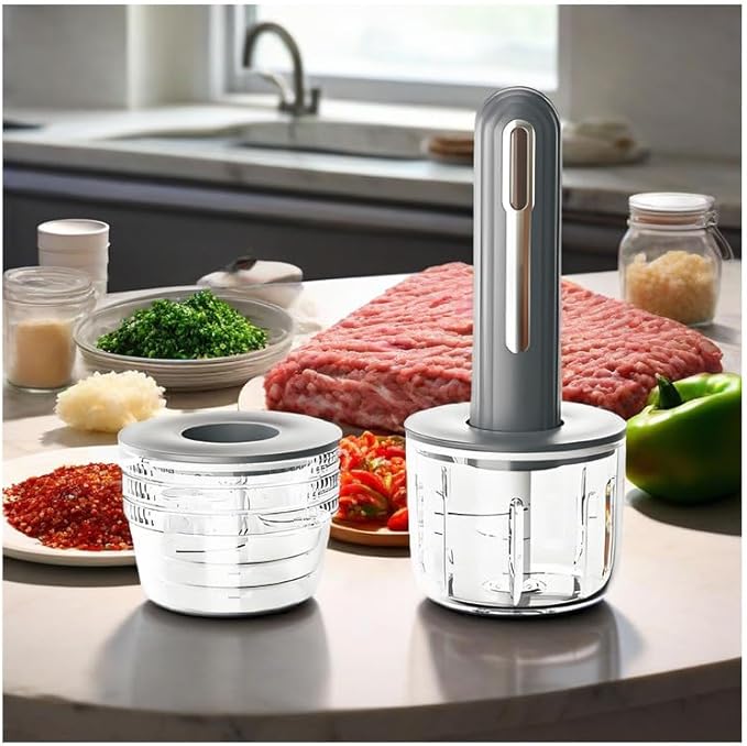 Food Processor, Cordless Electric Meat Grinder, Baby Food Chopper, for Outdoor Camping, Kitchen, Restaurant,(Chop Vegetable, Onions, Peppers Etc),[b] black