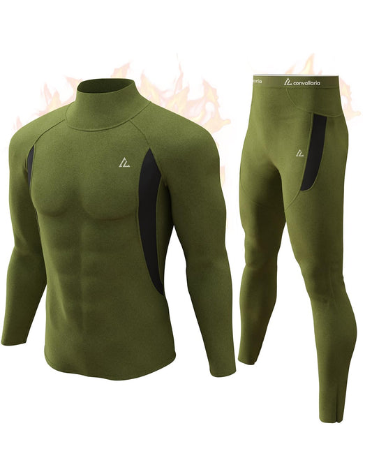 CL Thermal Underwear Long Johns for Men,Hunting Gear Sport Top and Bottom Set Winter Base Layer Long Underwear for Outdoor