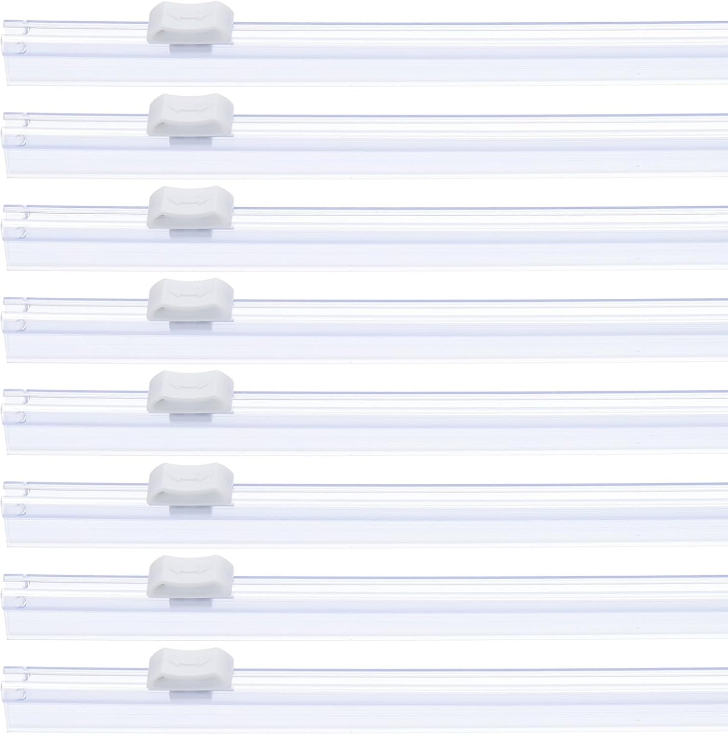 PATIKIL 8pcs Plastic Wrap Cutter, 12in Plastic Wrap Slide Cutter Snap Card Slot Installation Replacement for Aluminum Foil Wax Paper Parchment Paper Wrap Dispenser, White