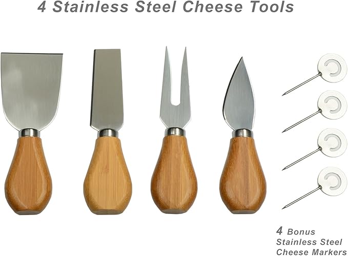 NCAA Penn State Officially Licensed Nittany Lions Bamboo Cheese/Charcuterie Board with Ceramic Bowl, Knife Set & cheese Markers