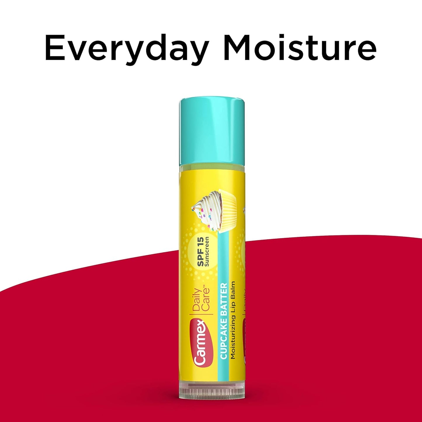 Carmex Daily Care Moisturizing Lip Balm Sticks, SPF 15, Cupcake Batter Flavor, 9 Count