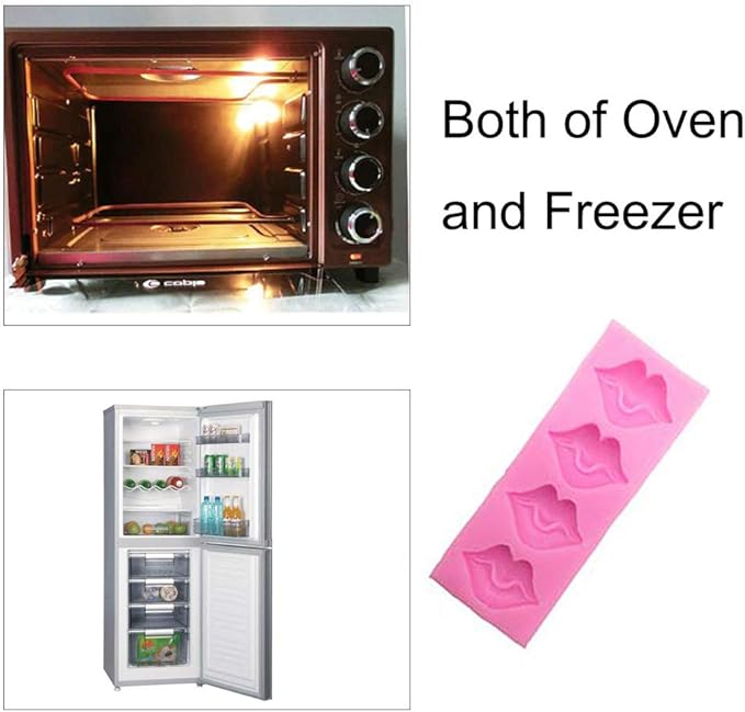 Sexy Lips Candy Chocolate Molds - 3D Kiss Collection Silicone Fondant Mold for Valentine's Day Cake Decoration Wedding Party Supplies Set of 3