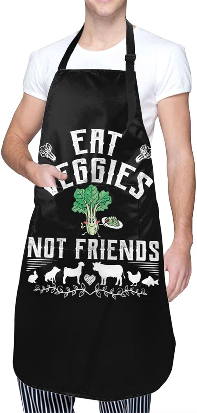 Men Women Apron, Adjustable Neck with 2 Pockets - Chef Apron for Cooking - Mom Dad Gift for Christmas, Birthday