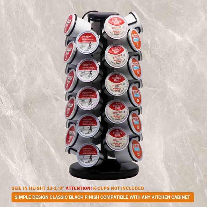 BLACKSMITH FAMILY K Cup Holders,K Cup Holder, K Cups Holder,K Cup Carousel, Coffee Pods Holder Storage Organizer Stand,No Assembly Required,Black (Holds 40 Pods/Heavy Duty Base)