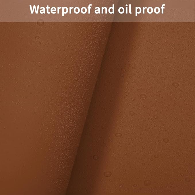 Leather Table Cover,1.8mm Thick,12x45 Inch Table Protector,Glass Table Protector,Table Sticker Cover,Desk Covers On Top of Desks.(Brown+Gray,12x45)