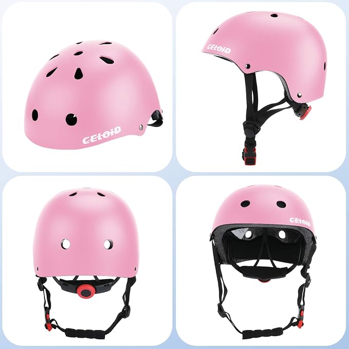 Kids Bike Skateboard Helmet Pad Set,Toddler Cyling Protective Gear Knee & Elbow Pads Wrist Guards for 5-8-10-12-14-16 Years Girls Boys Bicycle Scooter Roller Skate Inline Skating Rollerblading