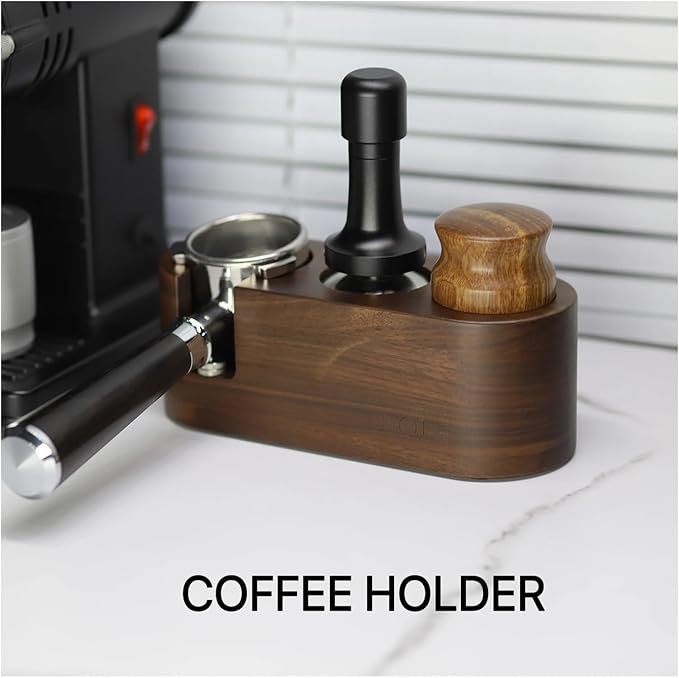 Walnut Wood Coffee Filter Holder, Espresso Tamper Mat Stand, Coffee Maker Support Base Rack, Barista Accessories(2PCS)