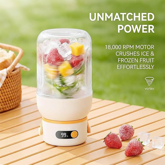 Portable Electric Juicer Cup with Zero Cord Hassle, USB-C Rechargeable Electric Blender with 18000 RPM Motor, Portable Wireless Juicer Cup for Home, Gym, Office and Outdoor (1200ml 1pc)