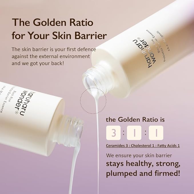 haruharu Wonder Black Rice Probiotics Barrier Essence, Skin Flooding & Layering, Strengthens Skin Barrier, Moisturizes, Glowy Radiant Skin, Ceramide & Panthenol, Holiday Stocking Stuffer, 4.05 fl.oz
