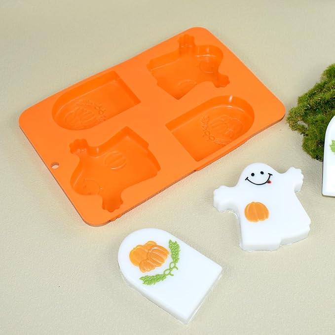 Halloween Ghost Silicone Molds, Non-Stick Baking Mold for Making Jelly, Chocolate and Cake (B_ Ghost)