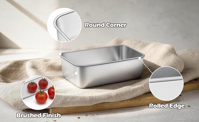 Leonyo Stainless Steel Mini Loaf Pans for Baking, 6 Pack 6.3x3.5IN Small Bread Pans for Meatloaf, Metal Mini Loaf Tins for Banana Bread Baking Homemade Brownies Smaller Loaves, Dishwasher Safe