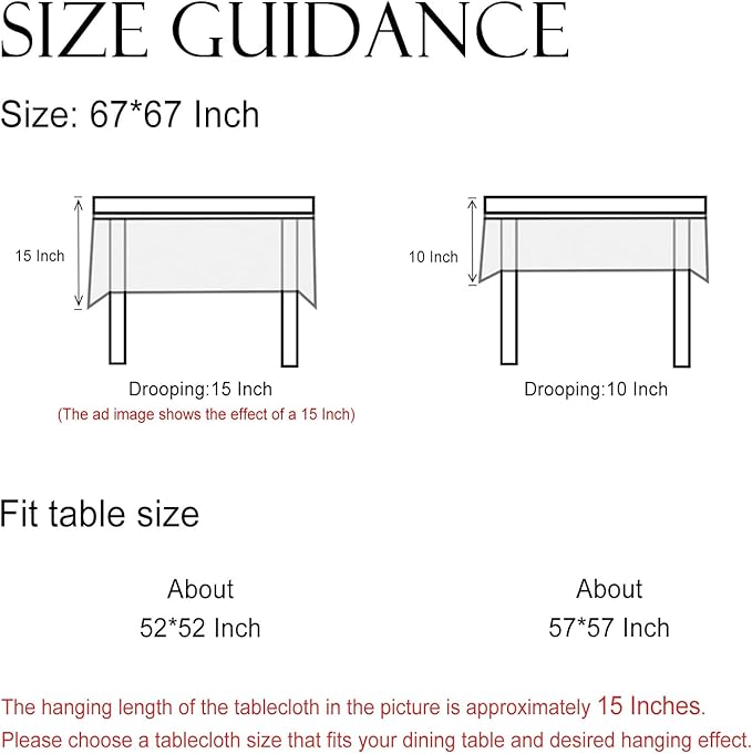 ISAENNE Designer Linen Square Tablecloth,Western Colorful Floral Indoor Table Cloth,Fall Wrinkle Resistant Decor Tablecloths for Dining Thanksgiving Kitchen Christmas,67"*67"-Serenity B