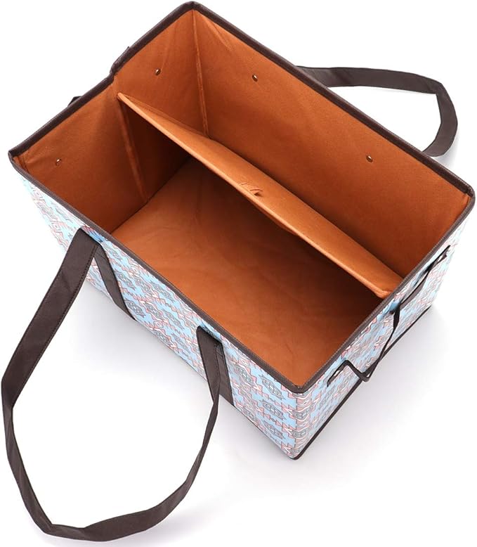 Foraineam Reusable Grocery Bags Set Durable Heavy Duty Tote Bag Collapsible Grocery Shopping Box Bag with Reinforced Bottom