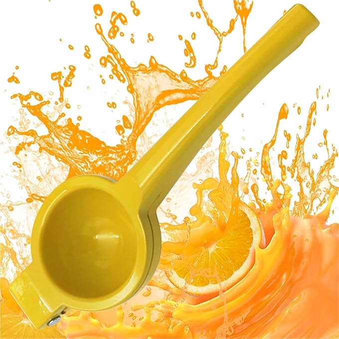 Home Manual Lemon Squeezer Aluminum Alloy Hand Pressed Citrus Orange Juicer Portable Kitchen Tool for Lime Lemon Home Use Yellow 1-5PCS(5pcs)