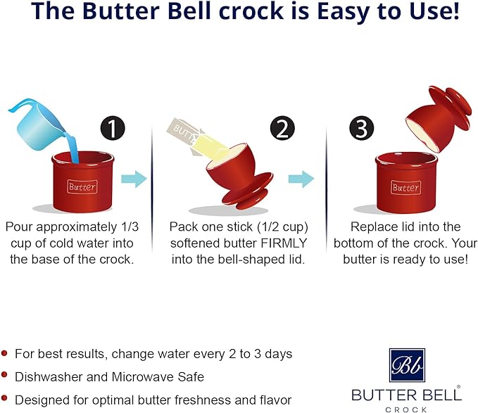Butter Bell - The Original Butter Bell Crock by L. Tremain, a Countertop French Ceramic Butter Dish Keeper for Spreadable Butter, French Ceramic Butter Dish Keeper, Specialty (Bronze Matte)