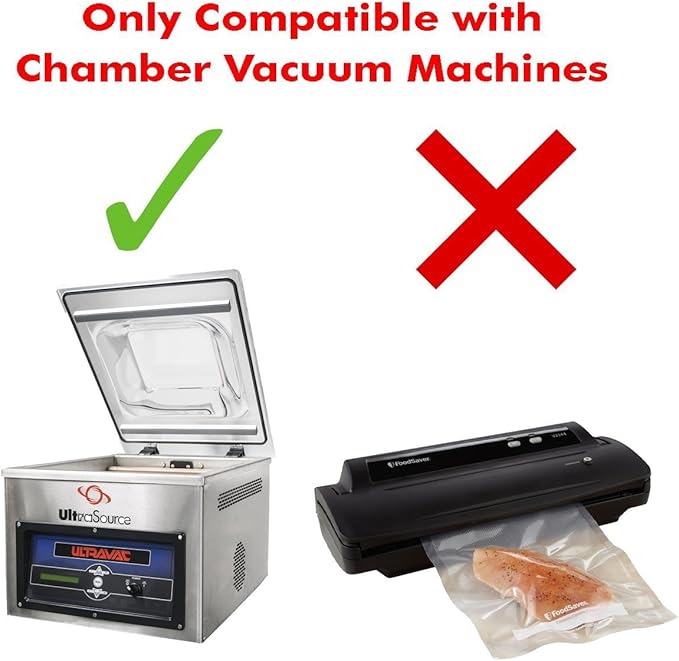 UltraSource - Chamber Machine Pouches 3 Mil Thickness, 12" x 14", Pack of 1000 Vacuum Chamber Pouches, BPA-Free Pre-Cut Chamber Vacuum Sealer Bags with tear notch