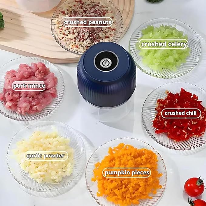 2026 Upgraded Electric Garlic Chopper, Mini Portable Veggie Cutter, USB Rechargeable, 350ML Portable Cordless Mini Food Processor for Nuts Chili Onion Minced Meat and Spices (White*1)