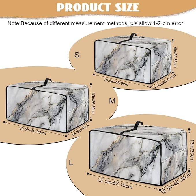 Toaster Oven Dust Cover Washable Fabric Convection Oven Cover Protector Compatible with Various Small Kitchen Appliances, L, Gray White Marble