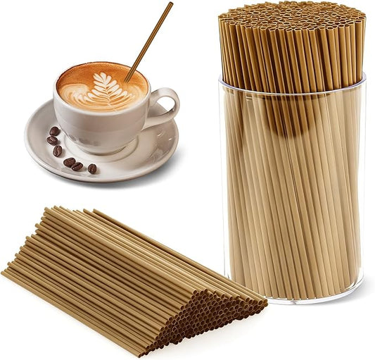 600 Pcs Golden Coffee Stirrers Stir Sticks Set - Acrylic Stir Stick Holder Cocktail Straws Bar Straws Drink Stirrers for Coffee Juice Whiskey Home Kitchen Party Supplies