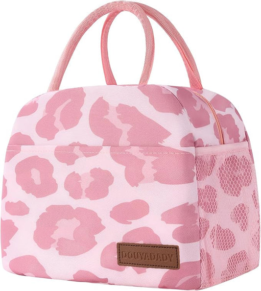 douyadady Lunch Bag Women/Men Lunch Box Women/Men (pink leopard)