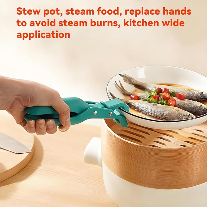 Hot Plate Grippers, Hot Plate Gripper Lifters Tongs, Multi-function Anti-Scald Bowl Clip, Silicone Non-slip Hot Dish Plate Holder, Kitchen Utensil for Bowls,Pans,Dishes (Mix-2pcs)