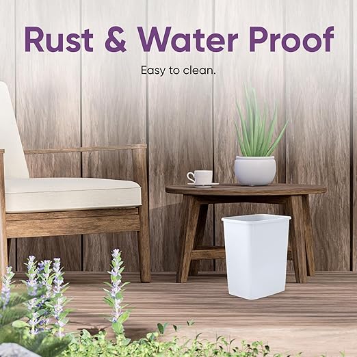 Superio 4.5 Gallon Plastic Trash Can, Unlidded Waste Bin Only for Home, Kitchen, Office, Bedroom, Bathroom- 18 Qt (White)