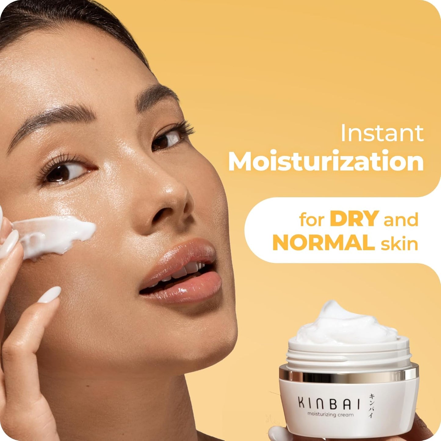 Moisturizer - Hydrating Face Cream for Dry Skin - Lightweight, Silky Texture - Collagen Boosting Peptides - Made in Japan - Wildflower Fragrance