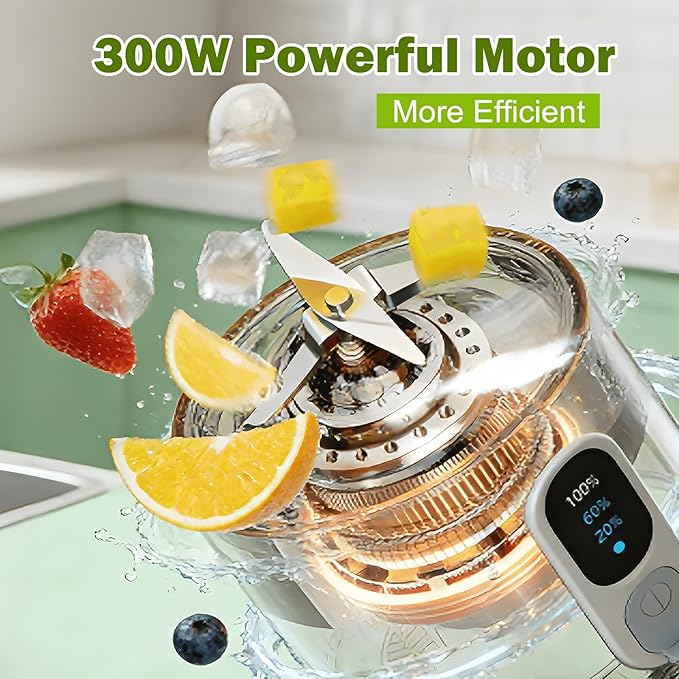 Mini Portable Blender Personal Juicer - 500ML Small Blender for Shakes and Smoothies, 300 Watt Mini Smoothie Food Maker Type-C Rechargeable Portable Smoothie Blenders for Outdoor and Indoor Sport