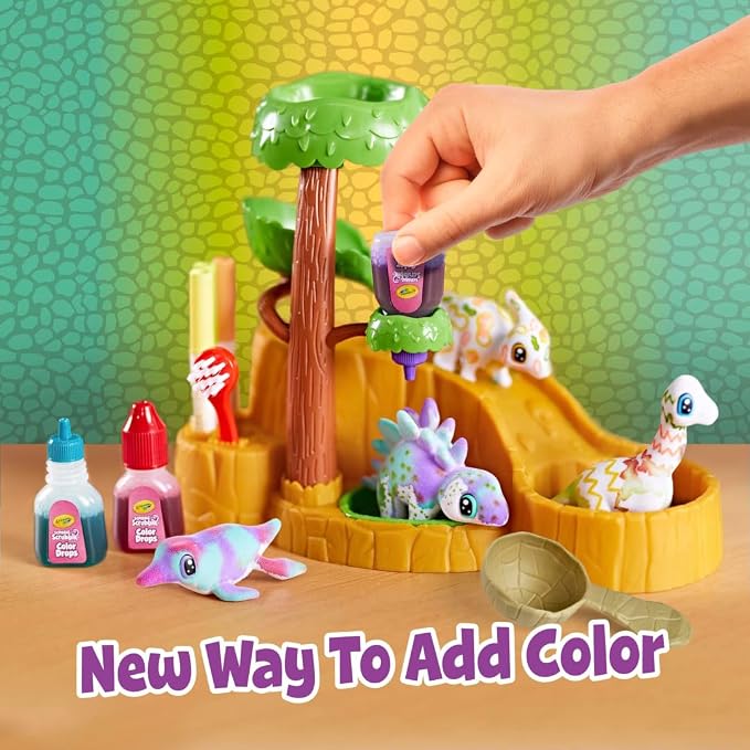 Crayola Scribble Scrubbie Pets Dinosaur Waterslide, Dinosaur Toys for Kids, Pet Grooming Toy, Gifts for Boys & Girls, Ages 3+