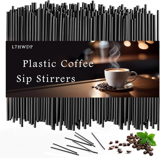 500 Pcs Coffee Stirrer and Holder Set Coffee Stir Sticks Coffee Stirrers 5” Plastic Cocktail Stirrers For Drinks for Mixing Coffee Milk Cocktail Drinks Coffee Home Kitchen Party Supplies (black)