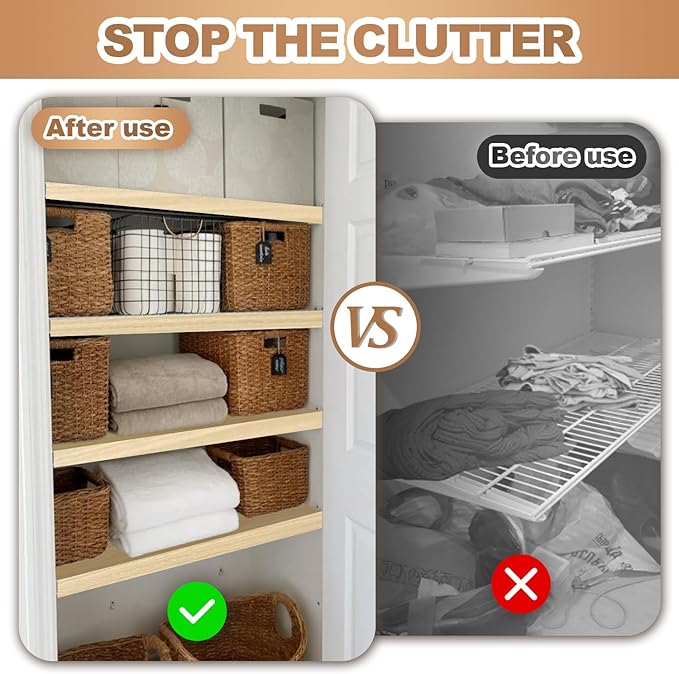 5 Pcs Wire Rack Covers 16x9x3 inch PVC Pantry Shelf Cover 0.31 inch Thick Removable Closet Wire Rack Shelf Covers,Decoration Kitchen Bathroom Office Shelving (Wood Color,16x9x3 inch)