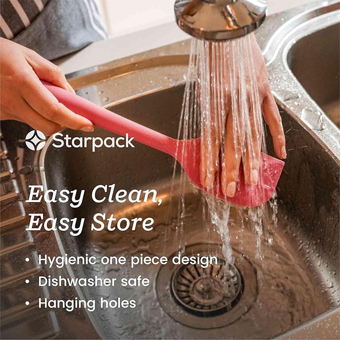 Starpack 'Scrape & Stir' Silicone Spatula (8 Inch) - Heat Resistant Spatulas Set 600°F - Food Grade Kitchen Spatulas - Nonstick Baking and Cooking Spatula - LFGB Grade Rubber Utensil Set