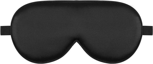 Alaska Bear Sleep Mask Silk Cover Eye Contour Built-in No Pressure for Sleeping, Upgrade Over Conventional Flat Satin Eye Masks, Machine Washable (Black)