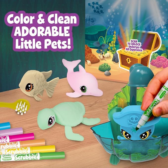 Crayola Scribble Scrubbie Glow Lagoon Pets, Sea Animal Toys, Gifts for for Boys & Girls, 3+