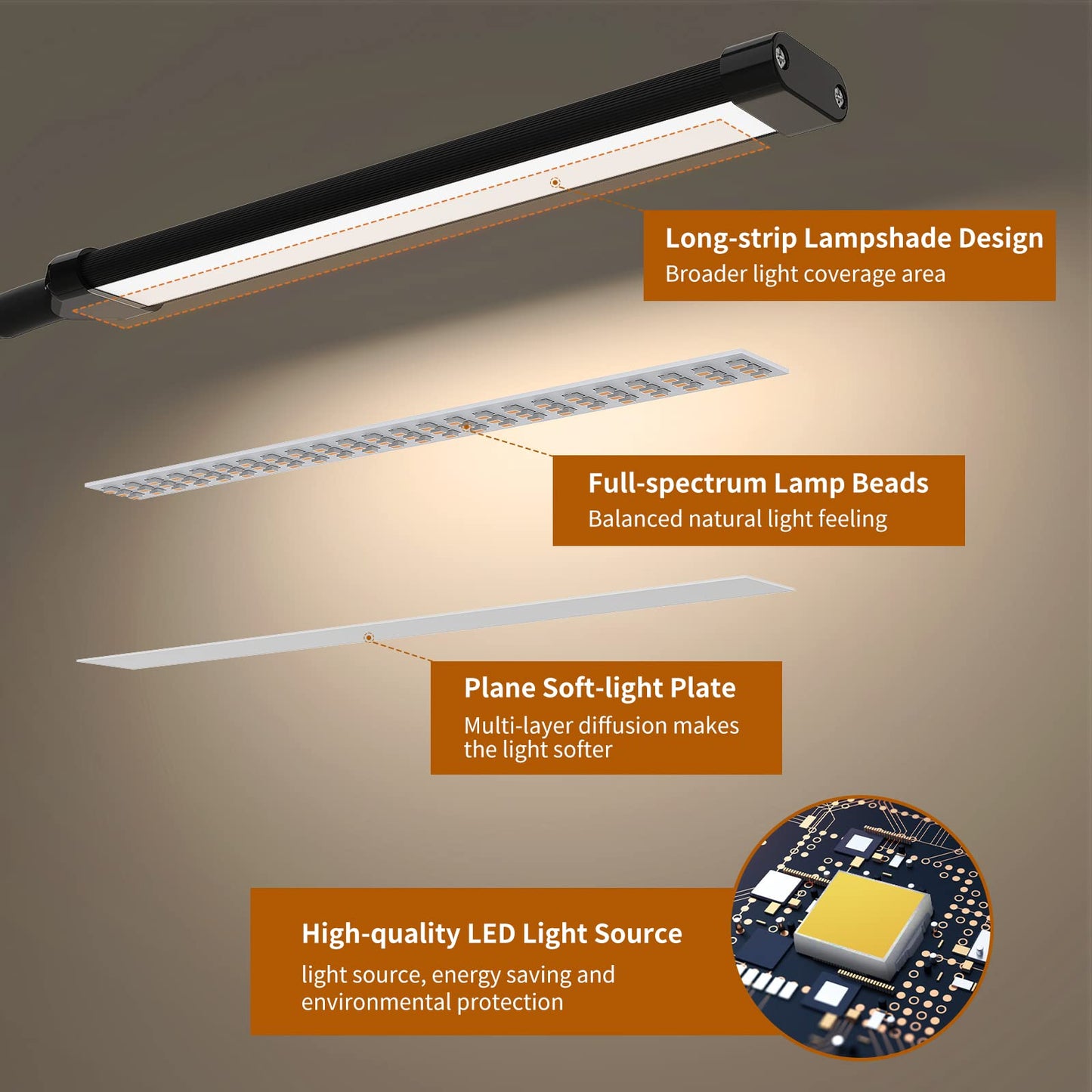 iZELL Book Light, LED Reading Light Clip On [3 Color Modes & 10 Brightness Levels] Flexible Gooseneck Book Lamp for Kids Reading in Bed at Night, Clip to Bedside Table, Headboard or Dorm