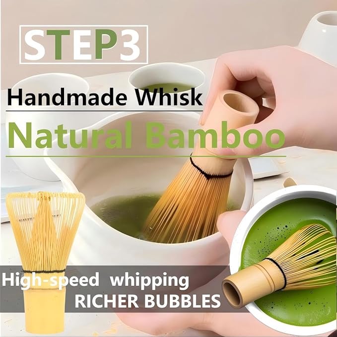 Matcha Whisk Holder Matcha Chasen Whisk Stand Ceramic Holder fit for Traditional Japanese Tea Ceremony Starter Matcha Tools Matcha Bowl (Black Matcha Bowl)