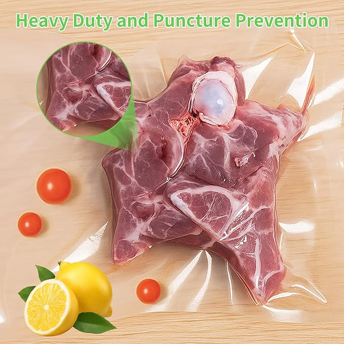 MakMeFre 100 Large Gallon Size 4mil 11.5" x 18.5" Vacuum Sealer Bags with BPA Free and Heavy Duty,Great for Food Storage Vaccume Sealer PreCut Bag