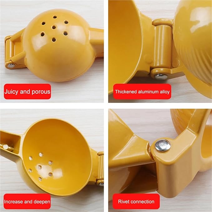 Home Manual Lemon Squeezer Aluminum Alloy Hand Pressed Citrus Orange Juicer Portable Kitchen Tool for Lime Lemon Home Use Yellow 1-5PCS(5pcs)